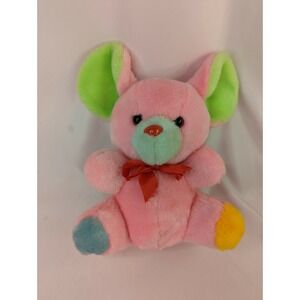Animal Toys Plus Pink‎ Mouse Multicolor Ears Feet 12 Inch 1981 Stuffed Animal